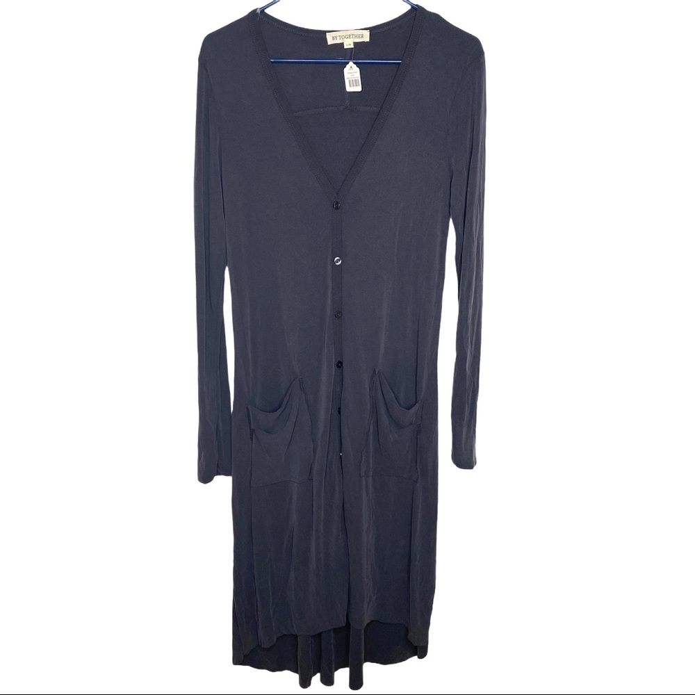 By Together Ribbed Button Down pocket cardigan Dress
